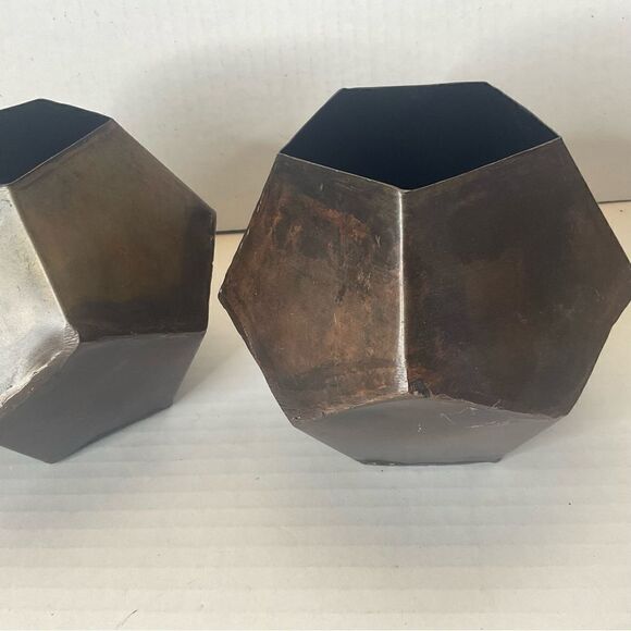 CANDLEHOLDERS Natural aged iron finish hand cut and welded Rustic - Picture 2 of 8